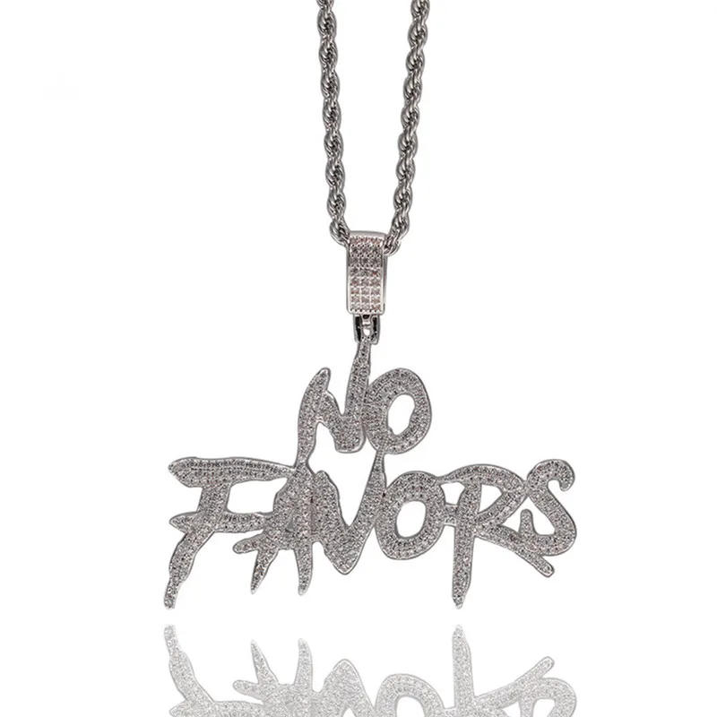 Hip Hop Letter Jewelry Bling Iced Out CZ Zircon NO FAVORS Pendant Necklace Fashion Designer Necklace For Women Men Gift
Hip Hop Letter Jewelry Bling Iced Out CZ Zircon NO FAVORS Pendant Necklace Fashion Designer Necklace For Women Men Gift