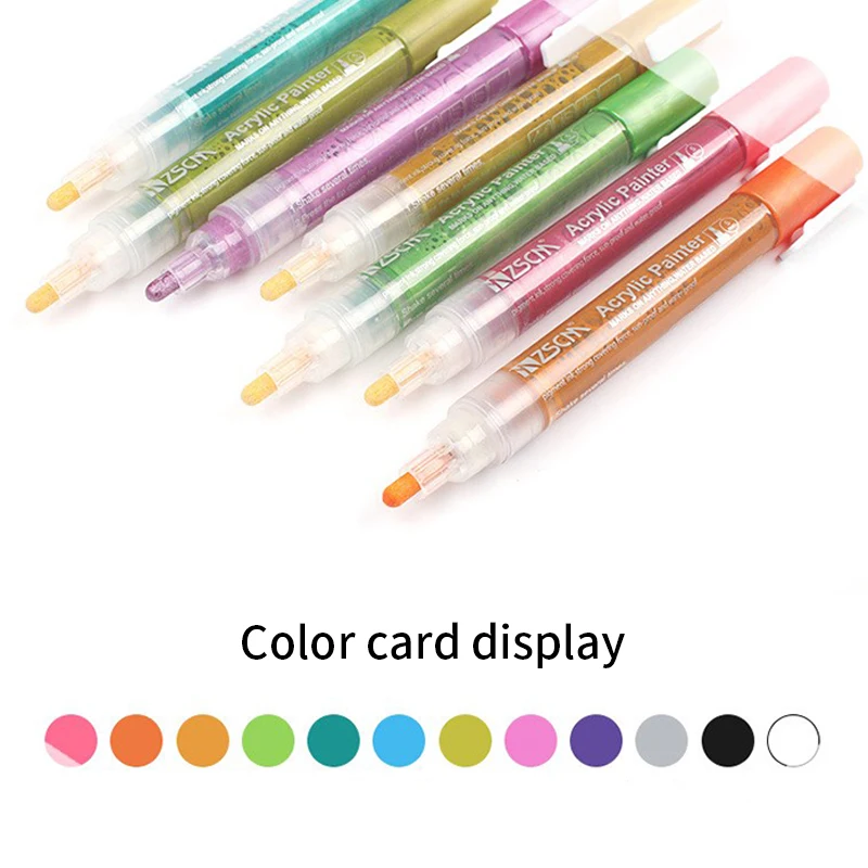 Acrylic marker 12 colors/set DIY ceramics rocks glass porcelain cups wood products canvas painting pens no fading special for ar
Acrylic marker 12 colors/set DIY ceramics rocks glass porcelain cups wood products canvas painting pens no fading special for ar
