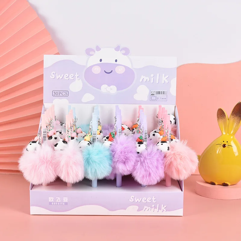 30 pcs/lot Milk Cow Hairball Pendant Mechanical Pencil Cute 0.7MM Student Automatic Pen For Kids Gift School Office Supplies
30 pcs/lot Milk Cow Hairball Pendant Mechanical Pencil Cute 0.7MM Student Automatic Pen For Kids Gift School Office Supplies