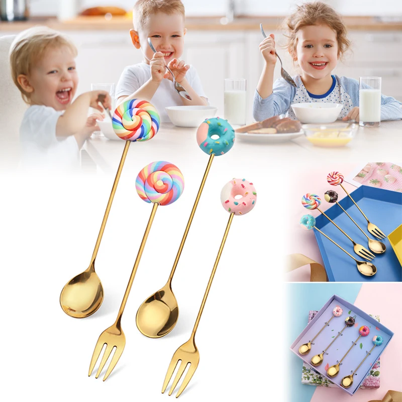 Stirring Spoon Fruit Fork with Innovative Lollipop and Cute Donut Shaped for Dessert Shops DTT88
Stirring Spoon Fruit Fork with Innovative Lollipop and Cute Donut Shaped for Dessert Shops DTT88