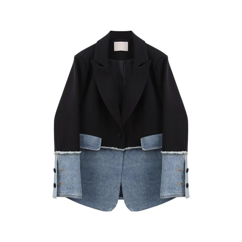 2021 New Spring Women Denim Jacket Women Coat High Quality Lapel Patchwork Denim Blazer Fashion Casual Women Clothing NZY103
2021 New Spring Women Denim Jacket Women Coat High Quality Lapel Patchwork Denim Blazer Fashion Casual Women Clothing NZY103
