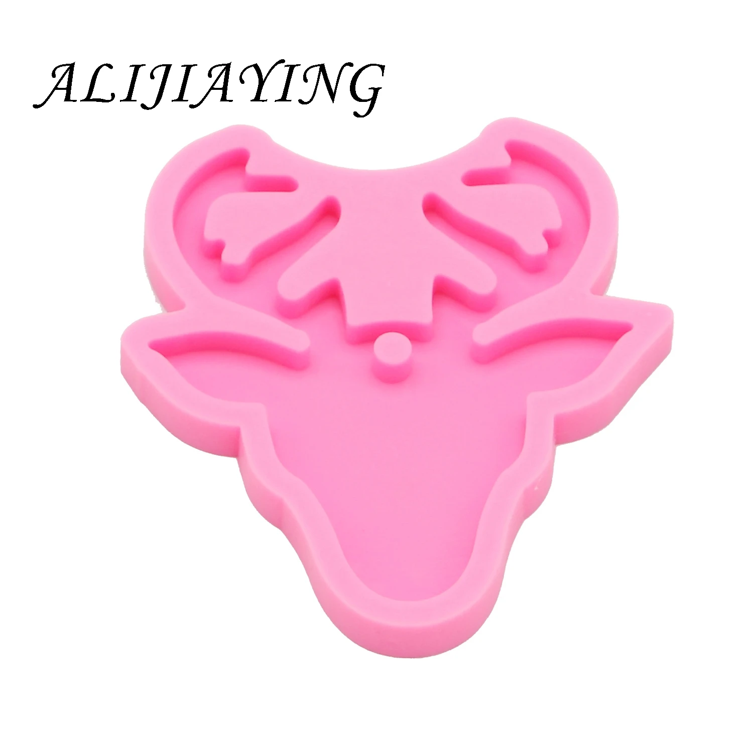 Shiny Christmas deer Molds silicone mould for keychain key ring Pendant Deer head resin Craft DIY epoxy jewelry DY0093 | Дом и сад
