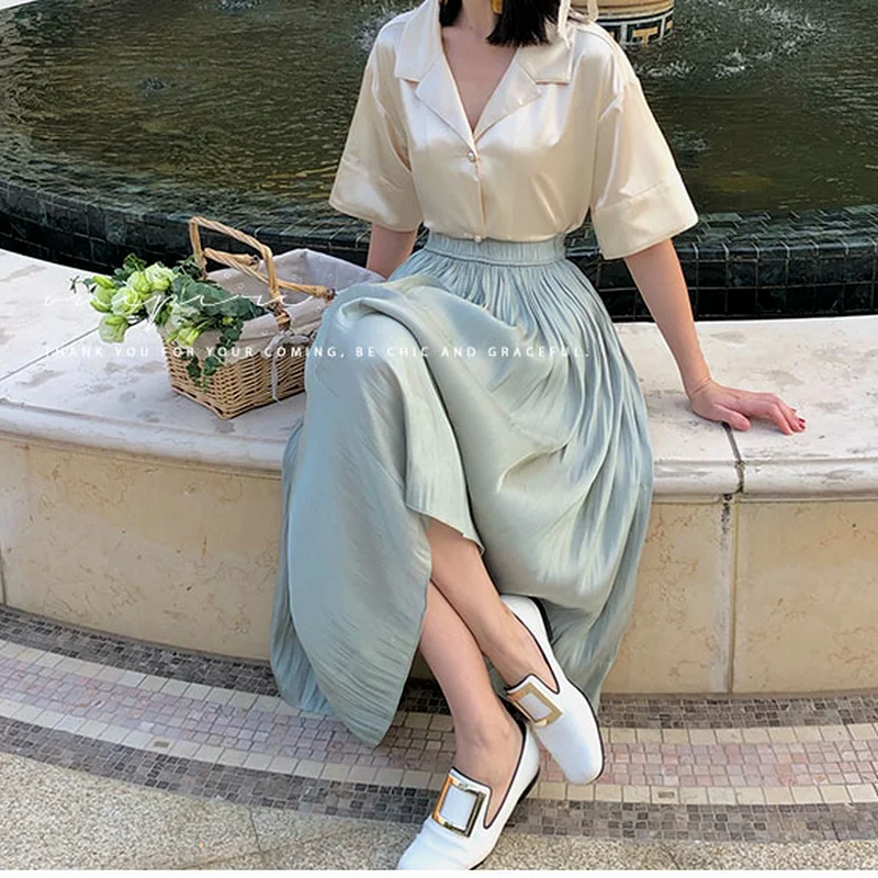 2021 Summer Apricot Pleated Skirt Female Mid-length Elastic Waist High Waist Was Thin Solid Color A-line Skirt Umbrella Skirt
2021 Summer Apricot Pleated Skirt Female Mid-length Elastic Waist High Waist Was Thin Solid Color A-line Skirt Umbrella Skirt