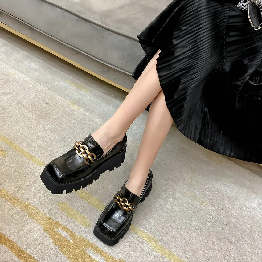 QUTAA 2021 Platform Metal Decoration Square Toe Female Pumps Genuine Leather Fashion Square High Heel Women Shoes Size 34-42
QUTAA 2021 Platform Metal Decoration Square Toe Female Pumps Genuine Leather Fashion Square High Heel Women Shoes Size 34-42