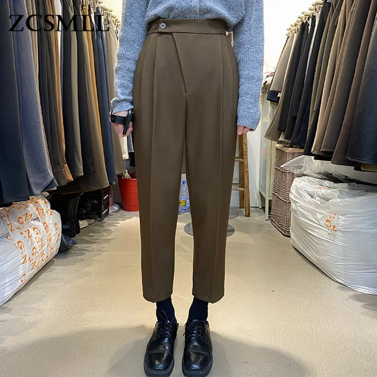 ZCSMLL Fashion Solid Color Trousers Women's Autumn 2021 New High Waist Straight Loose Ankle-Length Harem Pants Female Tide TH607
ZCSMLL Fashion Solid Color Trousers Women's Autumn 2021 New High Waist Straight Loose Ankle-Length Harem Pants Female Tide TH607