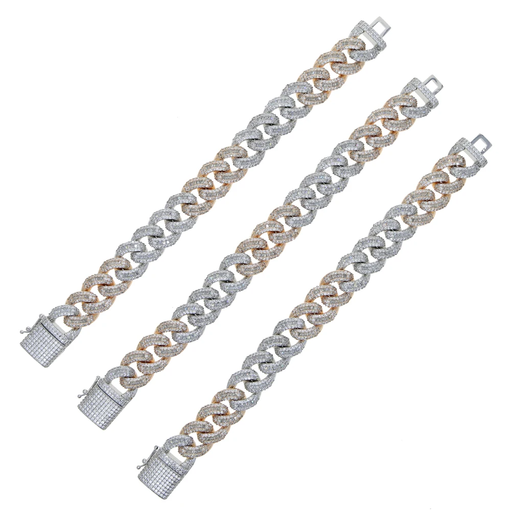 Full cubic zircon paved high polish 15mm cuban chain bracelet with rose gold silver plated hip hop punk styles jewelry for men
Full cubic zircon paved high polish 15mm cuban chain bracelet with rose gold silver plated hip hop punk styles jewelry for men