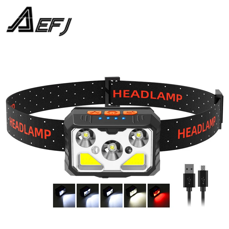 NEW LED Motion IR Sensor Mini 5 LED Headlamp 3*XPE+2*COB Red Light Headlight Rechargeable Head Torch Hunting Light
NEW LED Motion IR Sensor Mini 5 LED Headlamp 3*XPE+2*COB Red Light Headlight Rechargeable Head Torch Hunting Light