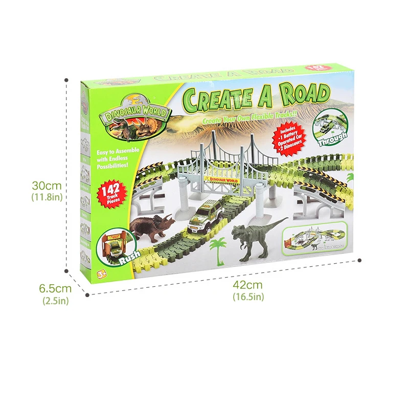 Infant Shining Kids Car Toys Dinosaur Track Car Assemble Multi-function 142PCS Buckle EletericToys Boys Birthday Gifts
Infant Shining Kids Car Toys Dinosaur Track Car Assemble Multi-function 142PCS Buckle EletericToys Boys Birthday Gifts
