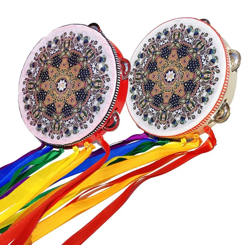 Ribbon Hand Drum Folk Dance Colorful Tassels Decoration 20CM Chinese Style Characteristic Bell Percussion Musical Instrument New
Ribbon Hand Drum Folk Dance Colorful Tassels Decoration 20CM Chinese Style Characteristic Bell Percussion Musical Instrument New