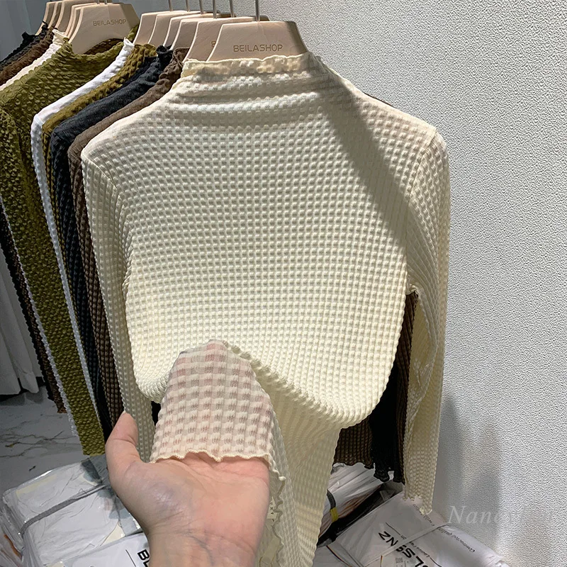 Half Turtleneck Lace Bottoming Shirt Woman Fall and Winter Inner Wear 2021 New Slim Mesh Tops Ladies Tshirt Long Sleeve
Half Turtleneck Lace Bottoming Shirt Woman Fall and Winter Inner Wear 2021 New Slim Mesh Tops Ladies Tshirt Long Sleeve