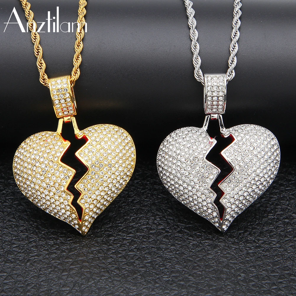 Hip Hop Red Oil Heart Necklace & Pendants Bling Gold Silver Color Broken Heart Choker for Men Rapper Jewelry
Hip Hop Red Oil Heart Necklace & Pendants Bling Gold Silver Color Broken Heart Choker for Men Rapper Jewelry