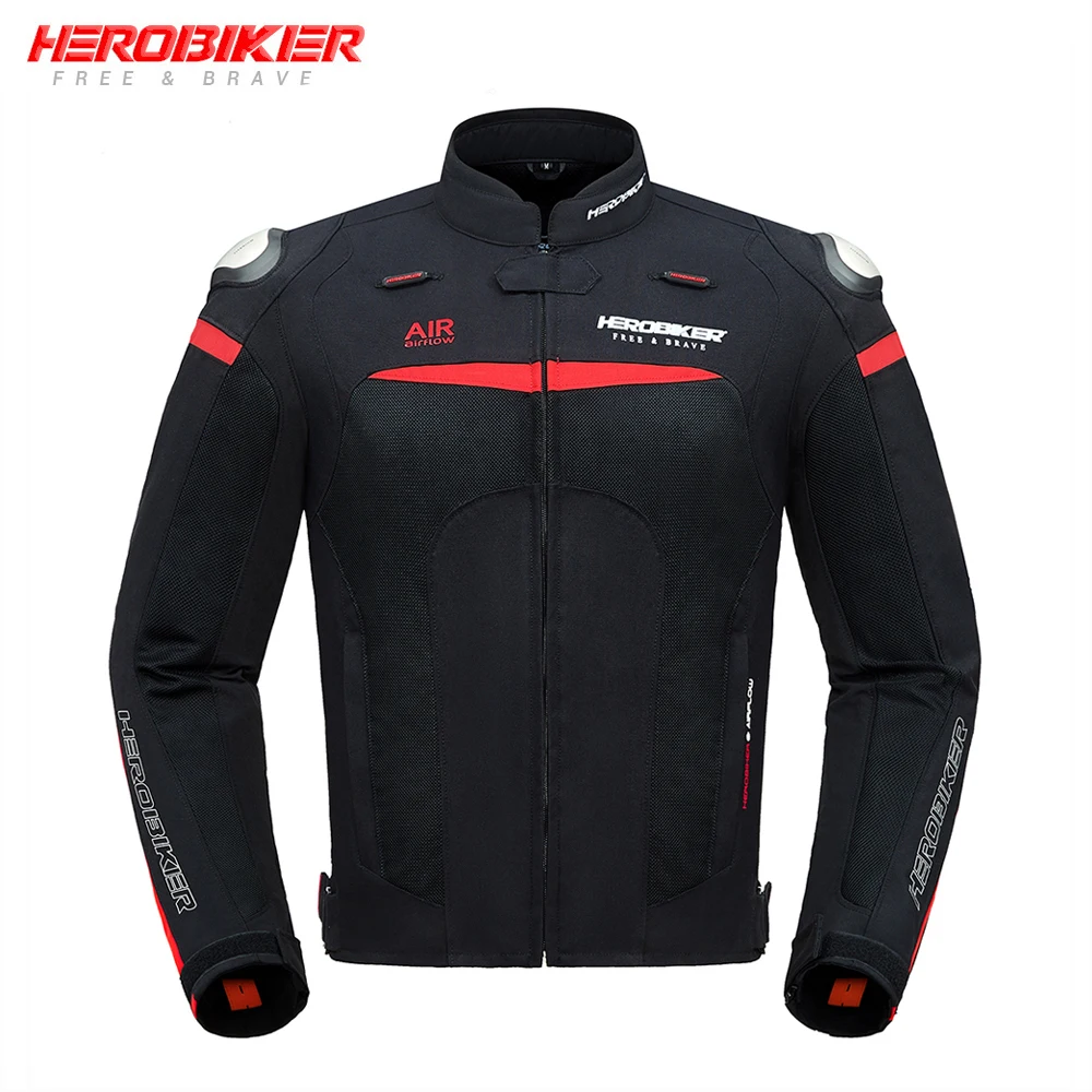 Летняя дышащая мотоциклетная куртка HEROBIKER Мужская водонепроницаемая съемная