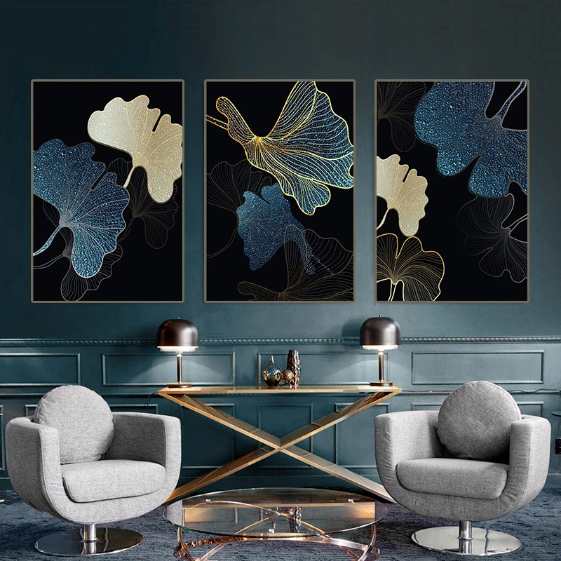 Cuadros Blue and Gold Plant Leaf Canvas Painting Nordic Abstract Art Poster Light Luxury Living Room Wall Artist Home Decoration
Cuadros Blue and Gold Plant Leaf Canvas Painting Nordic Abstract Art Poster Light Luxury Living Room Wall Artist Home Decoration