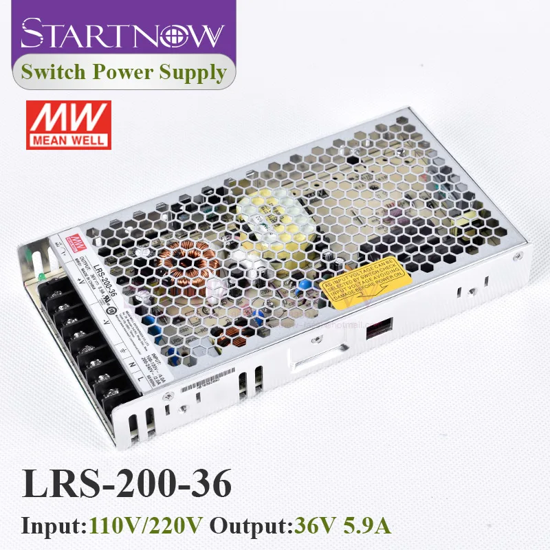 Оригинальный тайваньский источник питания с переключателем Meanwell, LRS-200-36 36V 5.9A 200W, импульсный источник питания для лазерного контроллера
Оригинальный тайваньский источник питания с переключателем Meanwell, LRS-200-36 36V 5.9A 200W, импульсный источник питания для лазерного контроллера