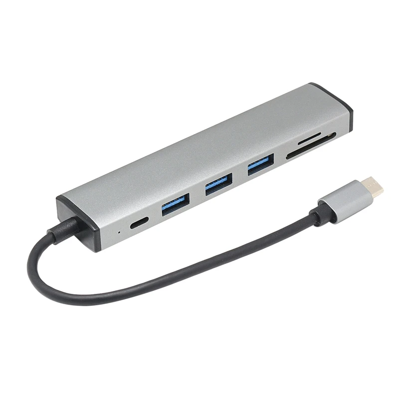 Док-станция 6-в-1 с USB Type-C на USB3.0X3 + PDx1 + SD/TFx1
Док-станция 6-в-1 с USB Type-C на USB3.0X3 + PDx1 + SD/TFx1