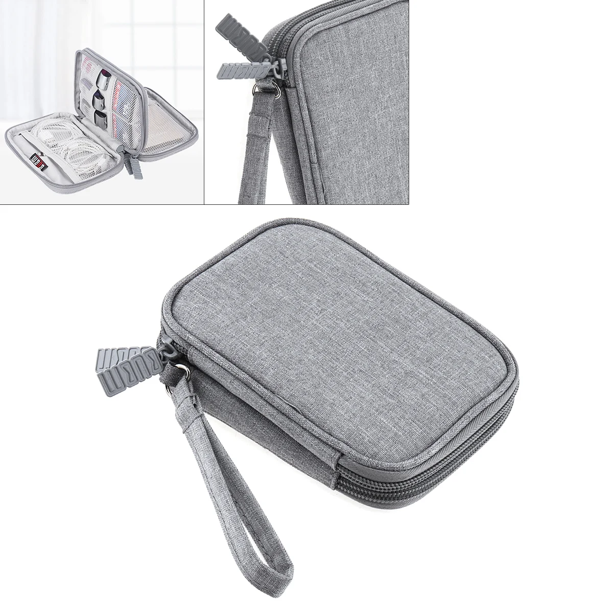2.5 Inch Shockproof Gray Digital Cable Storage Bag Double-layer Earphone Wire Bag Hard Disk Drive Cover Protector for Storage
2.5 Inch Shockproof Gray Digital Cable Storage Bag Double-layer Earphone Wire Bag Hard Disk Drive Cover Protector for Storage