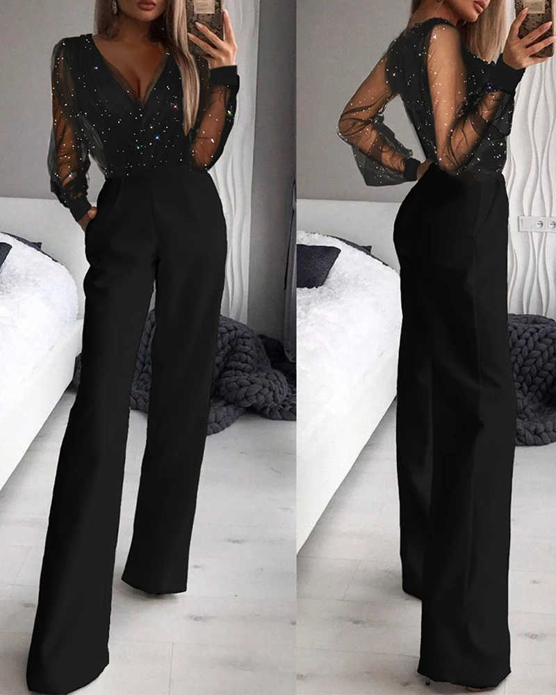 Hot sale Women Spring Simple OL Jumpsuits Lace Stitching Sexy Fashion Pants Jumpsuit Wide Legs Long Romper Work Playsuits
Hot sale Women Spring Simple OL Jumpsuits Lace Stitching Sexy Fashion Pants Jumpsuit Wide Legs Long Romper Work Playsuits