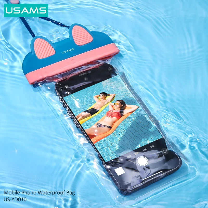 

USAMS IPX8 Waterproof Phone Bag With Lanyard For iPhone Xiaomi Huawei Universal Drift Diving Surfing Swim Pouch Bag Case Cover