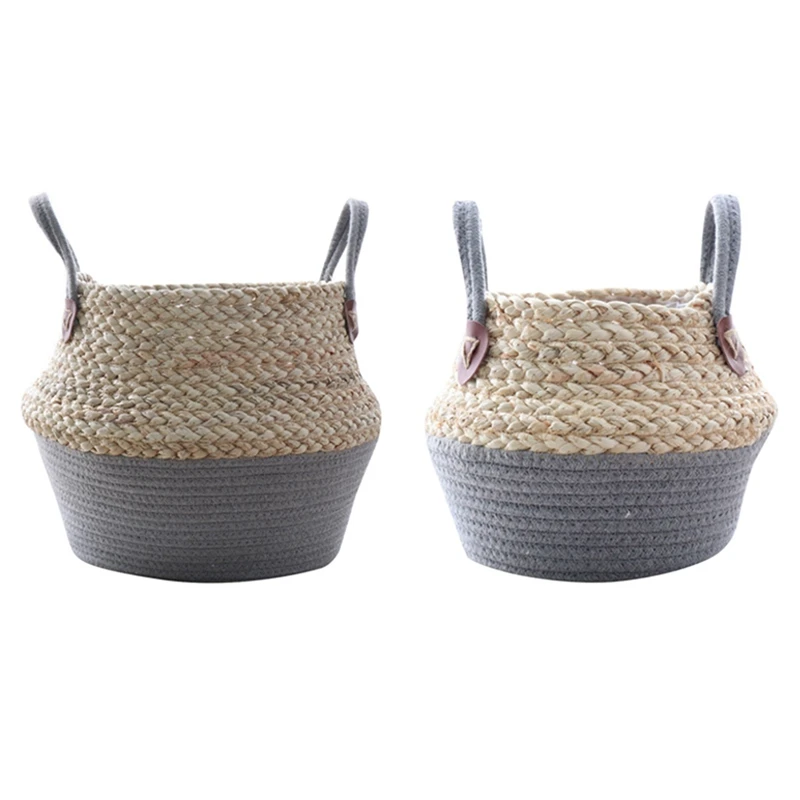 2 Pcs Foldable Natural Seaweed Weaving Flower Pot Seagrass Wicker Basket Flower Plant Home Decor Garden Storage, L & S
2 Pcs Foldable Natural Seaweed Weaving Flower Pot Seagrass Wicker Basket Flower Plant Home Decor Garden Storage, L & S