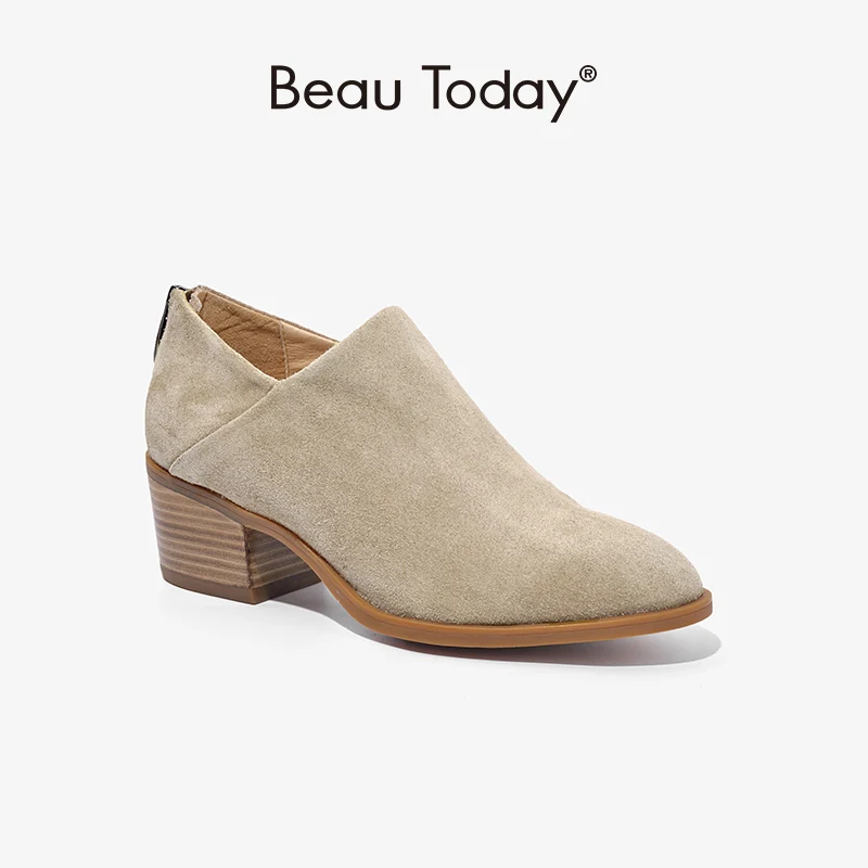 Women Ankle Boots Genuine Cow Suede Leather High Heel Round Toe Shoes with Back Zipper Ladies Shoes Handmade BeauToday 03315
Women Ankle Boots Genuine Cow Suede Leather High Heel Round Toe Shoes with Back Zipper Ladies Shoes Handmade BeauToday 03315