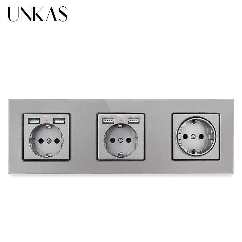 UNKAS серая, 3 комплекта, Россия, Испания, стандарт ЕС, серая розетка + 4 порта USB для зарядки, скрытый мягкий светодиодный индикатор, закаленное с...
UNKAS серая, 3 комплекта, Россия, Испания, стандарт ЕС, серая розетка + 4 порта USB для зарядки, скрытый мягкий светодиодный индикатор, закаленное с...