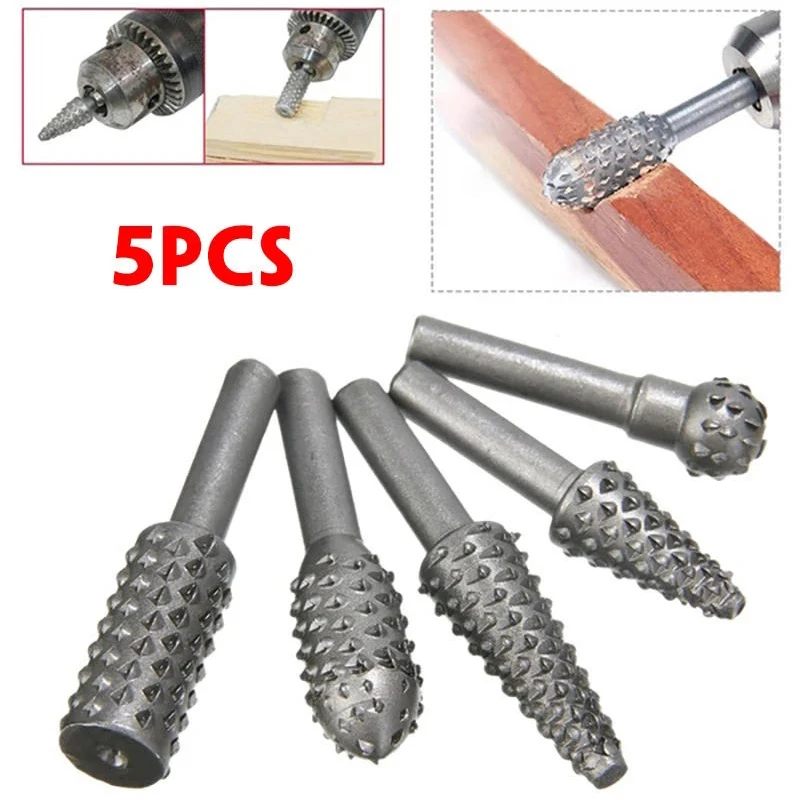 5Pcs Woodworking Steel Rotary Rasp File 6mm Shank Rotor Craft Files Rasp Burrs Wood Bits Grinding Power Carving Hand Tool
5Pcs Woodworking Steel Rotary Rasp File 6mm Shank Rotor Craft Files Rasp Burrs Wood Bits Grinding Power Carving Hand Tool