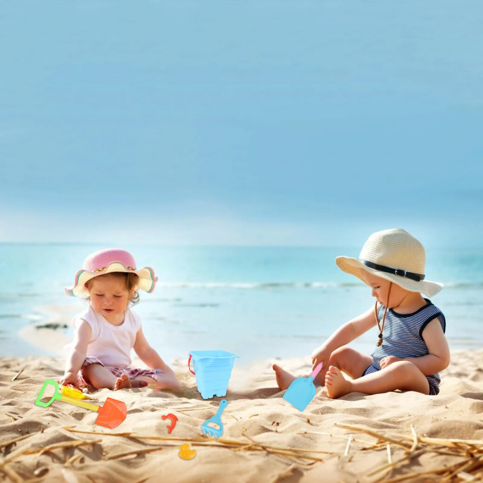 6pcs Children's Beach Sand Toy Set Beach Bucket Watering Can Shovel Rake Mold Beach Toys Kit Summer Water Play Sandbox Tool Toys
6pcs Children's Beach Sand Toy Set Beach Bucket Watering Can Shovel Rake Mold Beach Toys Kit Summer Water Play Sandbox Tool Toys