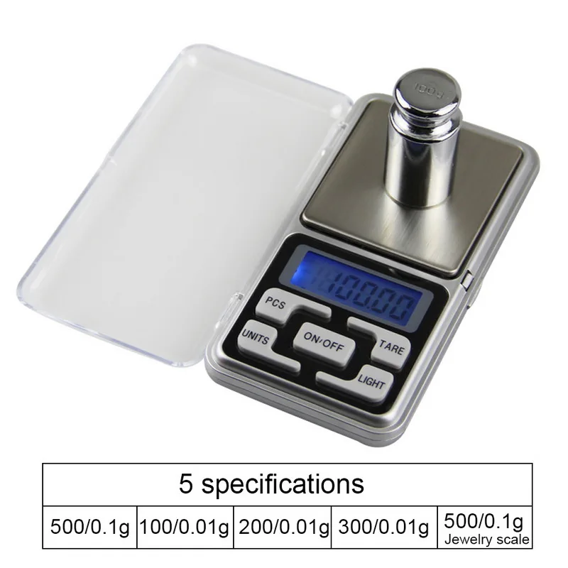 DIDIHOU 100/200/300/500g 0 01/0 1g Мини цифровой ScaleHigh точность Подсветка Электрический карман