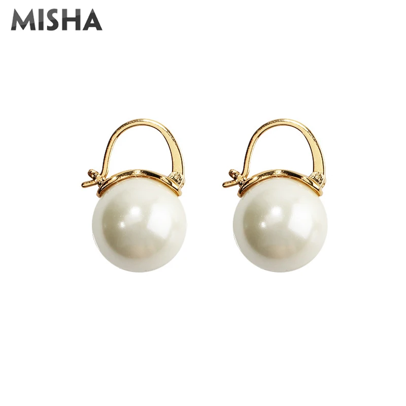 Женские серьги кольца MISHA с натуральным жемчугом ювелирные украшения для молодых