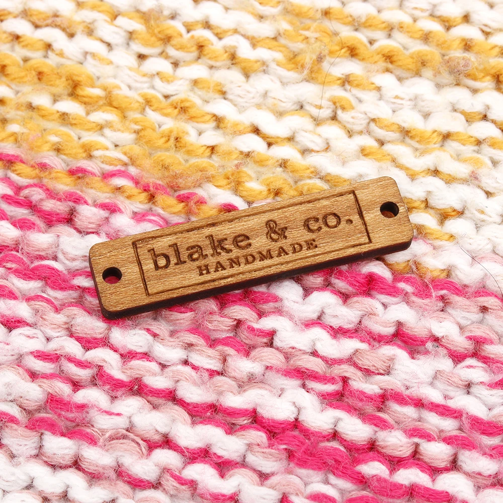 

Wooden Labels, Knit Labels, Custom Design, Custom Engraving, Logo or TextPersonalized Brand, Free Shipping (WD3149)