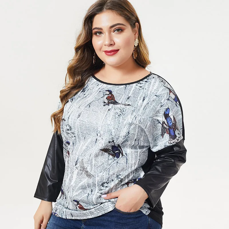 2021 Autumn Womens Plus Size Long sleeve Loose Printed T shirt fashion ladies Vintage elegant mom Plus Size Tops
2021 Autumn Womens Plus Size Long sleeve Loose Printed T shirt fashion ladies Vintage elegant mom Plus Size Tops
