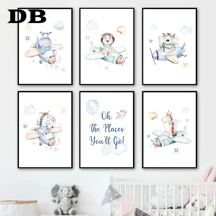 Adventure Airplane Zebra Giraffe Lion Bear Nursery Wall Art Prints Canvas Painting Nordic Poster Decor Pictures Baby Boy Room
Adventure Airplane Zebra Giraffe Lion Bear Nursery Wall Art Prints Canvas Painting Nordic Poster Decor Pictures Baby Boy Room