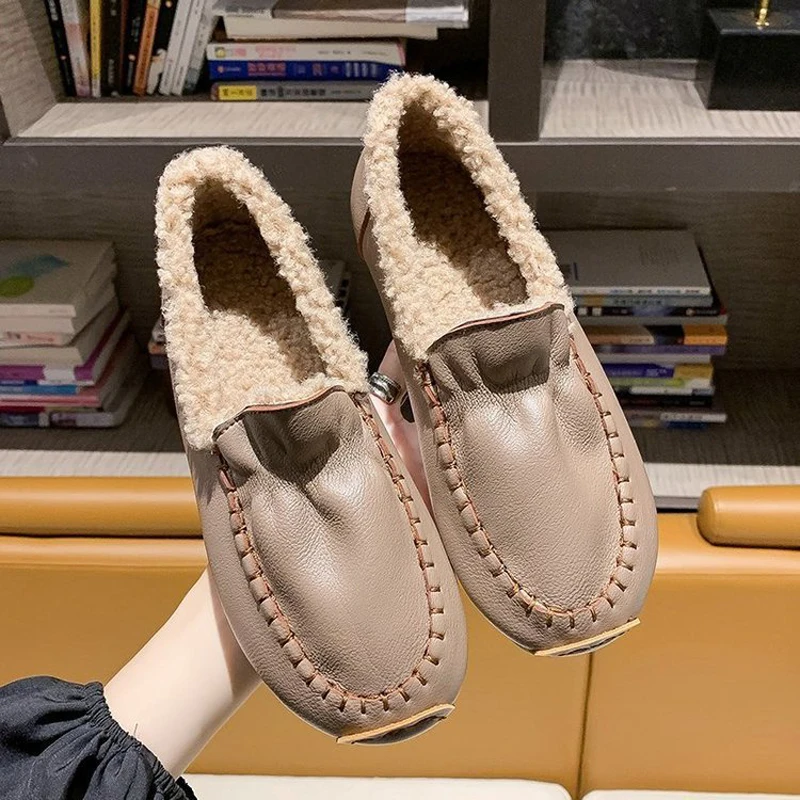 Winter Flats Warm Faux Fur Soft Pu Comfortable Bottom Women Shoes Pregnant Mother Casual Shoes Black Brown Khaki Mujer Zapatos
Winter Flats Warm Faux Fur Soft Pu Comfortable Bottom Women Shoes Pregnant Mother Casual Shoes Black Brown Khaki Mujer Zapatos