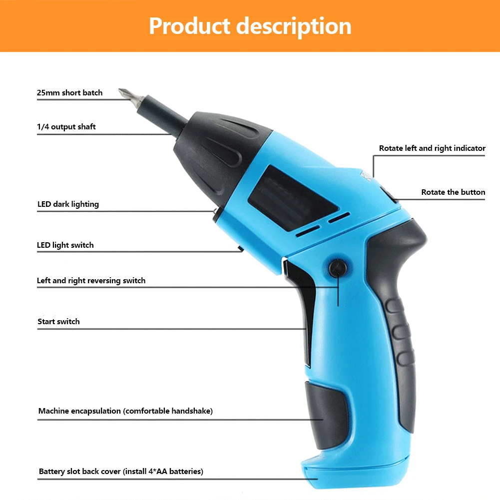 Mini Portable Electric Screwdriver With Screw Driver Head 200rpm 6V Cordless Cordless Hand Impact Drill DIY Power Tools
Mini Portable Electric Screwdriver With Screw Driver Head 200rpm 6V Cordless Cordless Hand Impact Drill DIY Power Tools