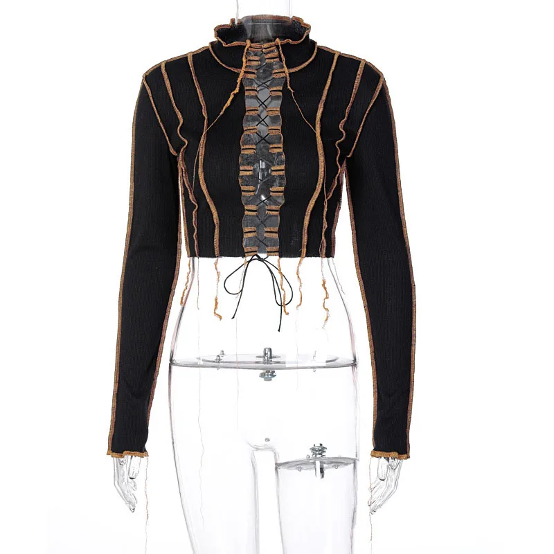 2021 Autumn Turtleneck Tee European and AmericanHot Girl New Laides Sexy Hollow Lace-Up Collar T-shirt Women Clothing 205#
2021 Autumn Turtleneck Tee European and AmericanHot Girl New Laides Sexy Hollow Lace-Up Collar T-shirt Women Clothing 205#