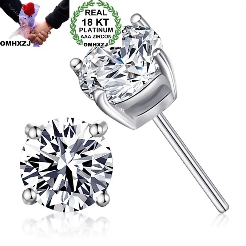 OMHXZJ Wholesale European Fashion Woman Girl Party Wedding Gift Round White AAA Zircon 18KT White Gold Stud Earrings EA267
OMHXZJ Wholesale European Fashion Woman Girl Party Wedding Gift Round White AAA Zircon 18KT White Gold Stud Earrings EA267
