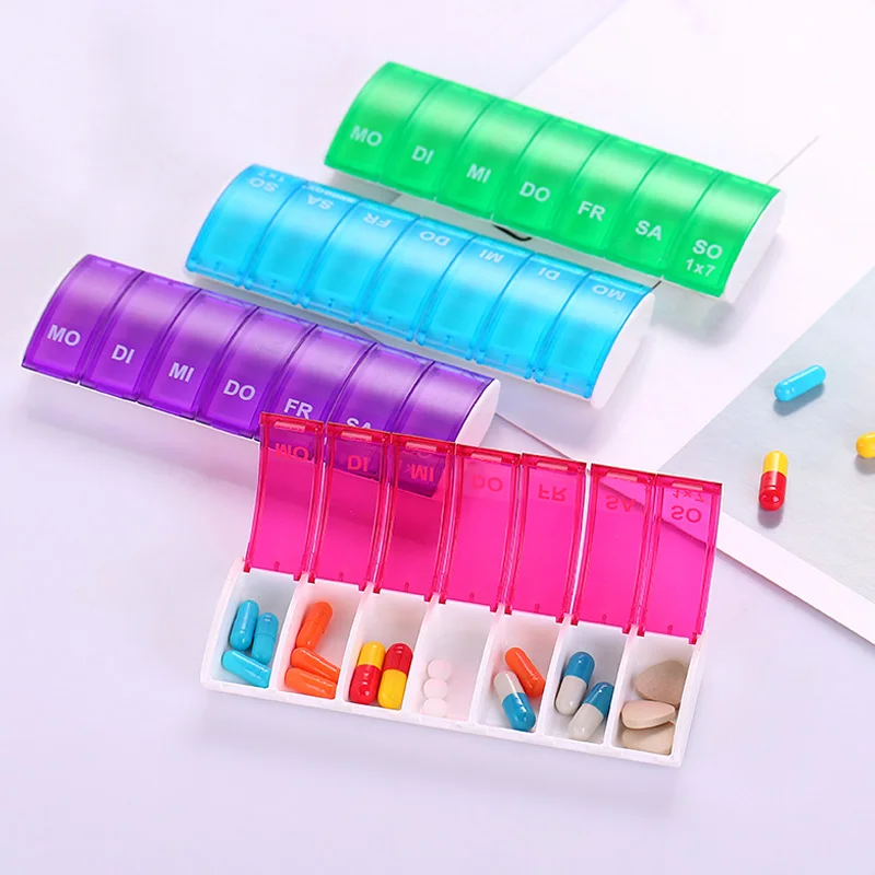 7 Days Weekly Pill Organizer Tablet Pill Storage Box Plastic Medicine Box Splitters HEE889
7 Days Weekly Pill Organizer Tablet Pill Storage Box Plastic Medicine Box Splitters HEE889