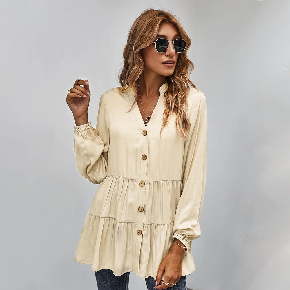 Shirts Autumn Spring Casual Ruched Baggy Womens Clothes Black Long Sleeve Button Up Blouses 2020 Fall Tops For Women Fashion
Shirts Autumn Spring Casual Ruched Baggy Womens Clothes Black Long Sleeve Button Up Blouses 2020 Fall Tops For Women Fashion