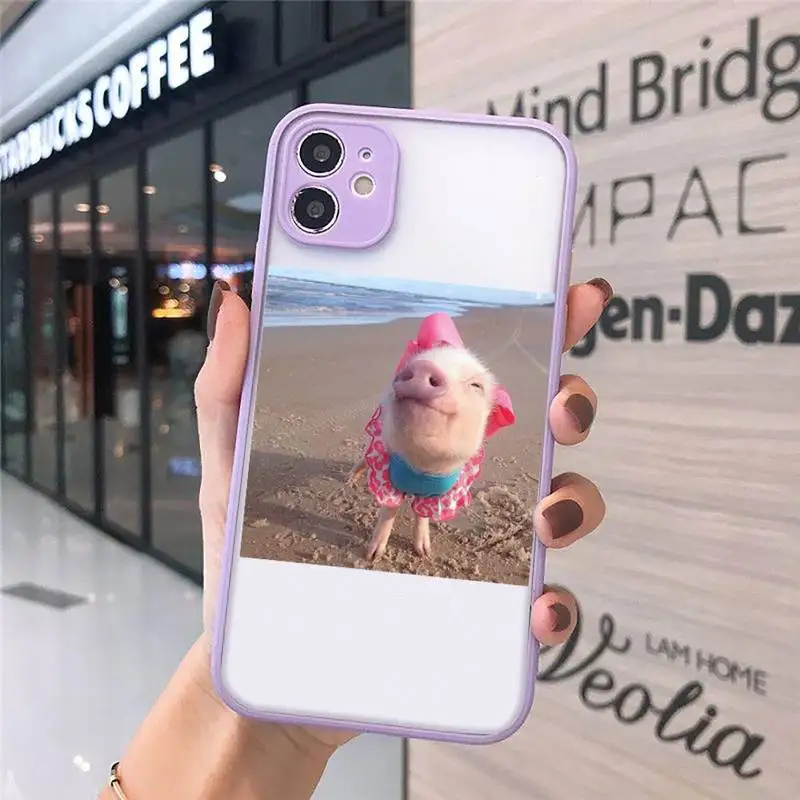 Cute Little Pink Pet Pig Phone Cases Matte transparent For Purple iPhone 12 Mini 11 Pro XR XS Max 7 8 Plus X Back Cover
Cute Little Pink Pet Pig Phone Cases Matte transparent For Purple iPhone 12 Mini 11 Pro XR XS Max 7 8 Plus X Back Cover