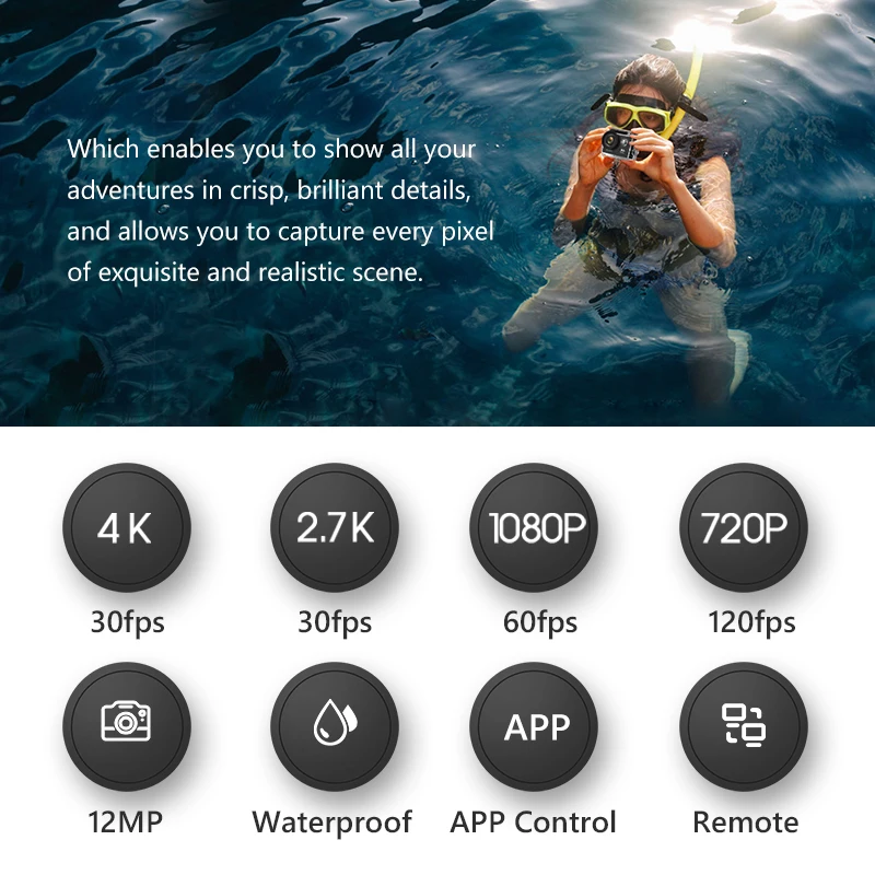 AXNEN H9R H9 Экшн-камера Ultra HD 4K 30fps 1080P 60fps WiFi 2 дюйма 170D Подводная Водонепроницаемая