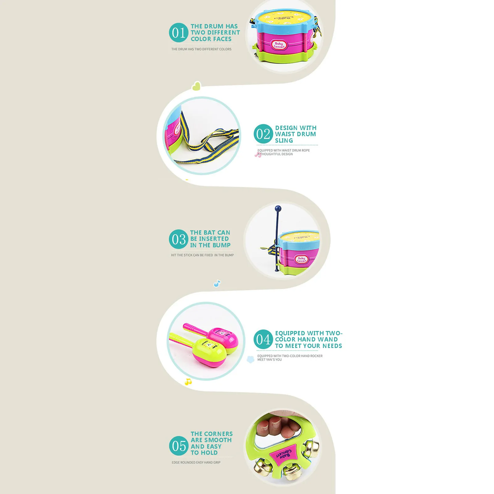 Pudcoco Newest Arrivals Infant Newborn Toddler 5pcs Baby Boy Girl Drum Musical Instrument Toy Drums Kids Educational Music Toys
Pudcoco Newest Arrivals Infant Newborn Toddler 5pcs Baby Boy Girl Drum Musical Instrument Toy Drums Kids Educational Music Toys