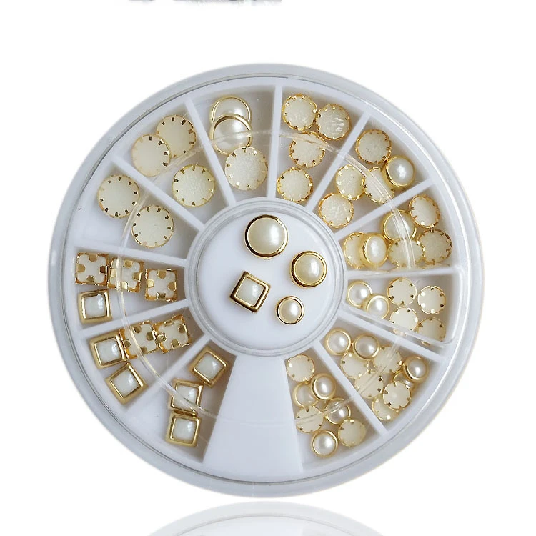 1Wheels 3D (Assorted Color Flat Back Gold Metal Edge Acrylic Pearl Crystal Diamond Jewelry Decorations) For Nail Art
1Wheels 3D (Assorted Color Flat Back Gold Metal Edge Acrylic Pearl Crystal Diamond Jewelry Decorations) For Nail Art