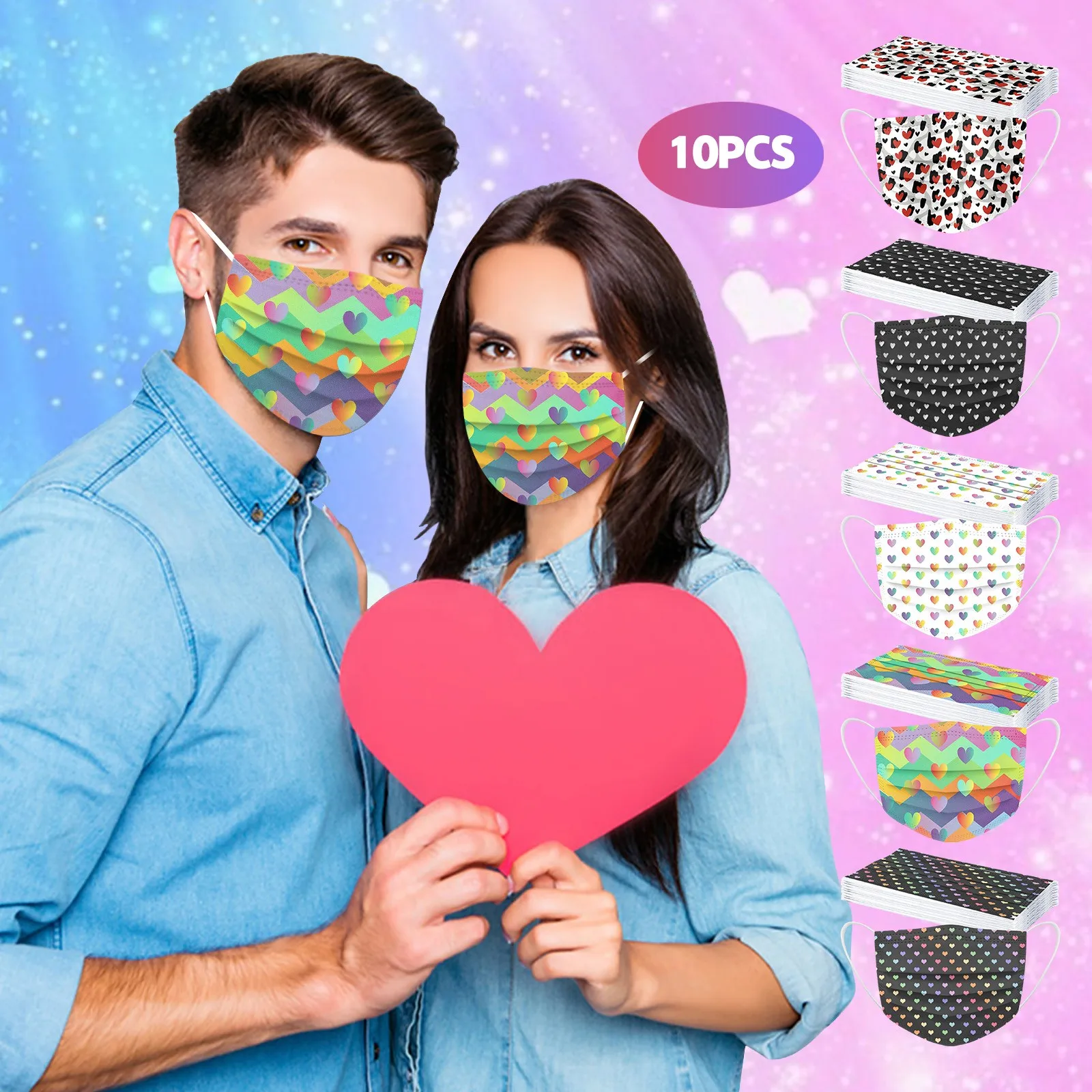 Headband masque mascarillas 10PCS Adult's Mask Love Happy Valentine's Day Disposable Face Mask 3Ply Ear Loop маска бандана#
Headband masque mascarillas 10PCS Adult's Mask Love Happy Valentine's Day Disposable Face Mask 3Ply Ear Loop маска бандана#