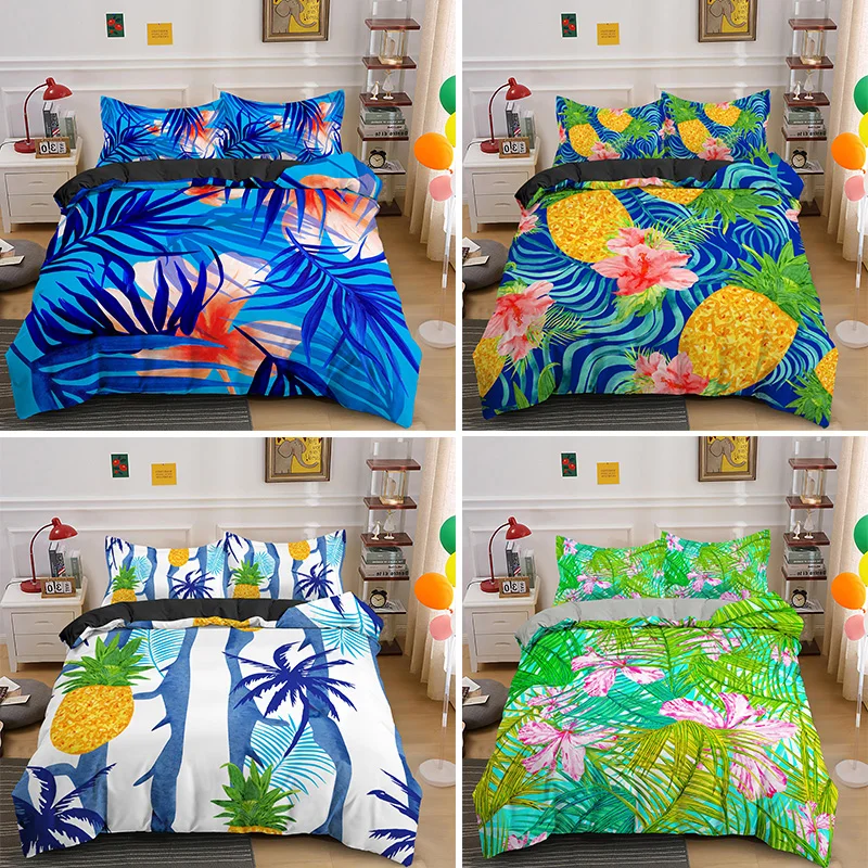 Nordic Leaves And Pineapple Print Bedding Sets Queen King Single Double Duvet Quilt Blanket Cover Set Bedclothes With Pillowcase
Nordic Leaves And Pineapple Print Bedding Sets Queen King Single Double Duvet Quilt Blanket Cover Set Bedclothes With Pillowcase