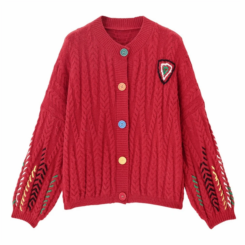 2020 Woman Sweaters Knit Oversized Cardigans Chic Harajuku Embroidery Knitting Tops Winter Warm Female Cardigans Knitwear
2020 Woman Sweaters Knit Oversized Cardigans Chic Harajuku Embroidery Knitting Tops Winter Warm Female Cardigans Knitwear