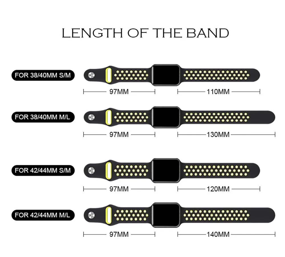 silicon watch strap for apple watch1/2/3/4/5 42/44 bands Sports porous straps for iphone watch Accessories Quick replacement
silicon watch strap for apple watch1/2/3/4/5 42/44 bands Sports porous straps for iphone watch Accessories Quick replacement