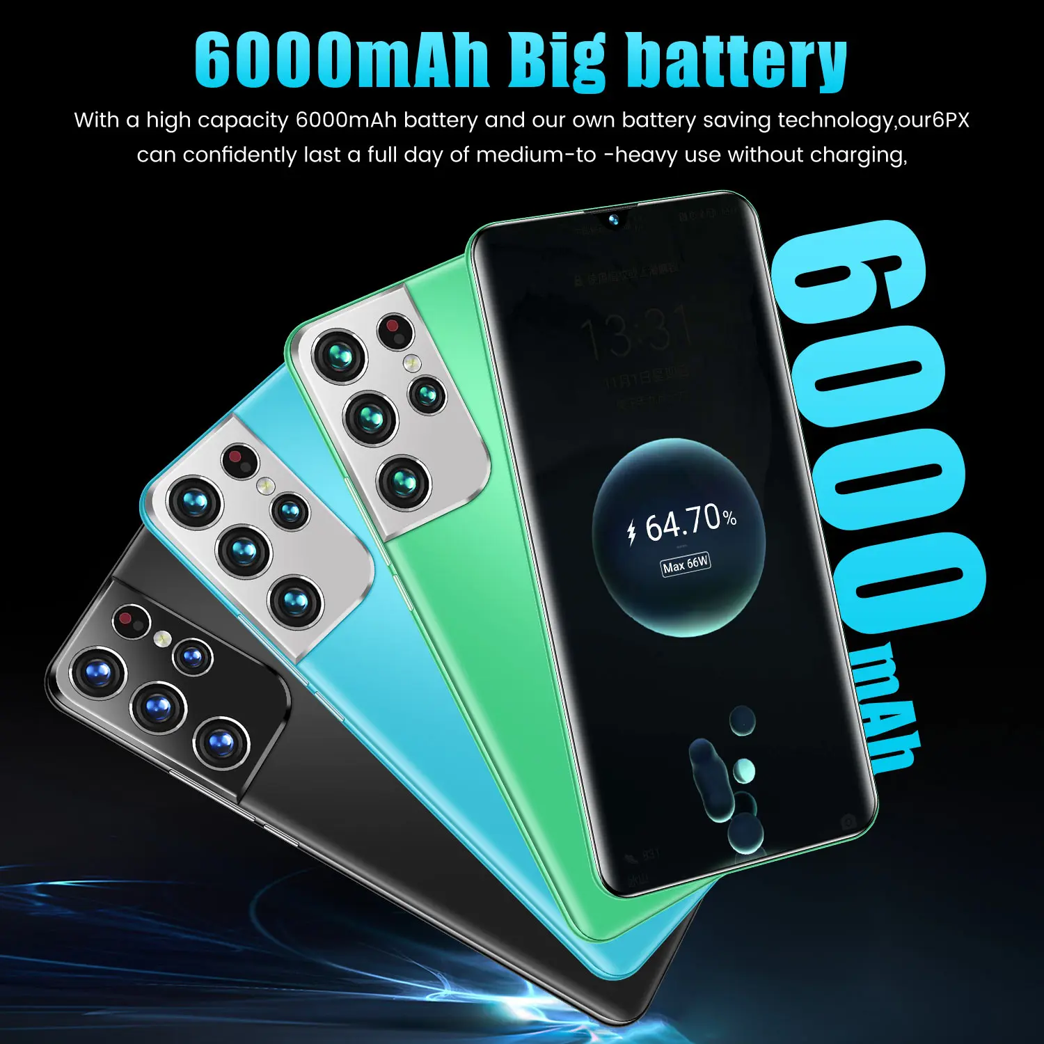 S21 Pro+ Glaxy 6.7 Inch Drop Scree Mobile Phone 5G Smartphones 16GB+512GB MTK-6889 10-Core Android11 6000mAh Dual SIM Cellphones
S21 Pro+ Glaxy 6.7 Inch Drop Scree Mobile Phone 5G Smartphones 16GB+512GB MTK-6889 10-Core Android11 6000mAh Dual SIM Cellphones