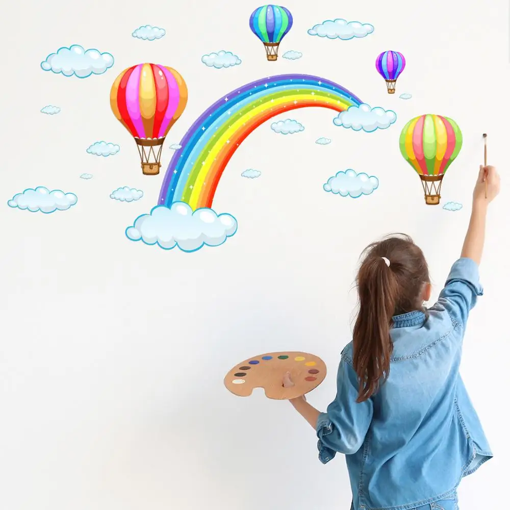 cartoon Rainbow Cloud Hot Air Balloon Wall Sticker for kids baby rooms decoration Mural Art Decals home decor stickers wallpaper
cartoon Rainbow Cloud Hot Air Balloon Wall Sticker for kids baby rooms decoration Mural Art Decals home decor stickers wallpaper