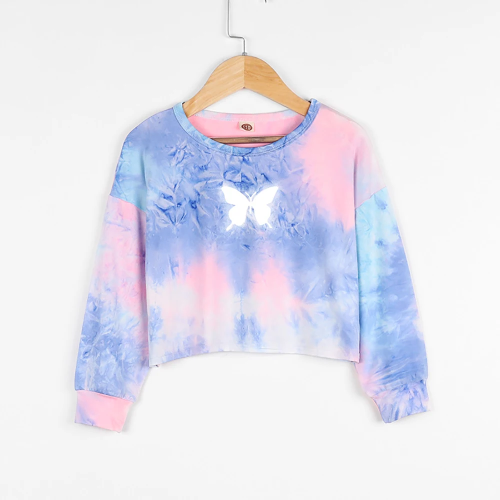 New Good Quality Factory Price Fashion Hot Selling Children's Tie-Dye Glowing Butterfly Round Neck Long-Sleeved T-Shirt
New Good Quality Factory Price Fashion Hot Selling Children's Tie-Dye Glowing Butterfly Round Neck Long-Sleeved T-Shirt