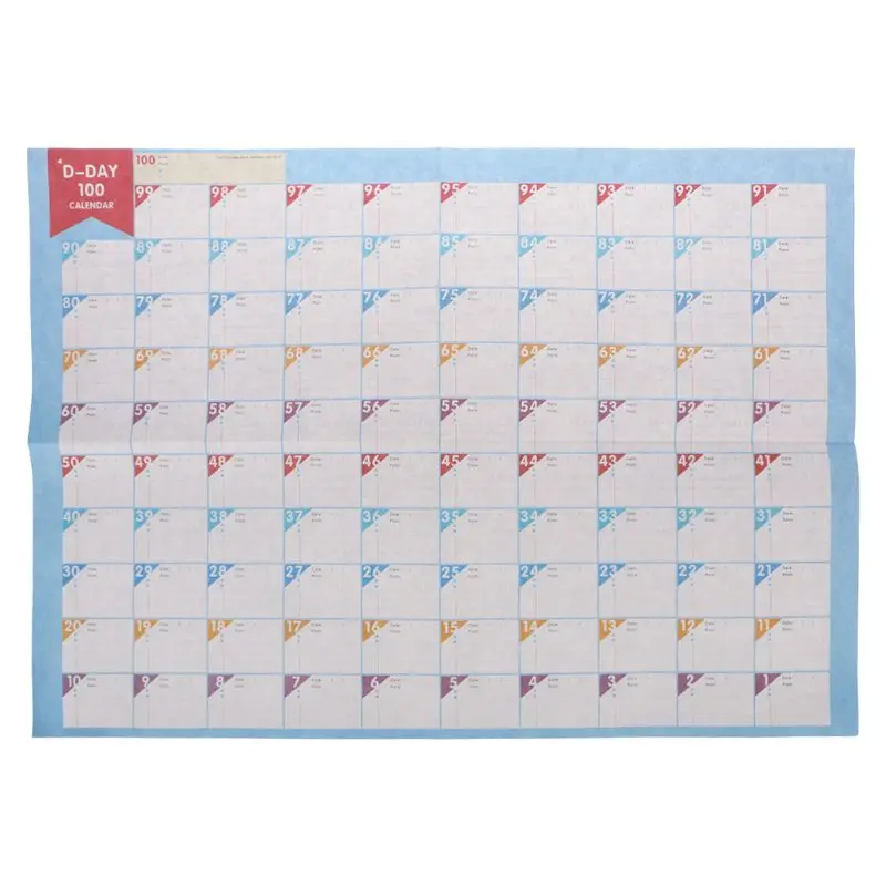 5Pcs 100 Days Countdown Calendar Schedule Learning Goals Work Planner Periodic Agenda Table Office Supplies
5Pcs 100 Days Countdown Calendar Schedule Learning Goals Work Planner Periodic Agenda Table Office Supplies